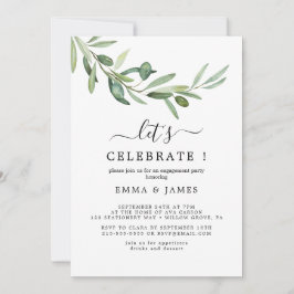 Moderne Olijftak "Laten we Feesten" Uitnodiging