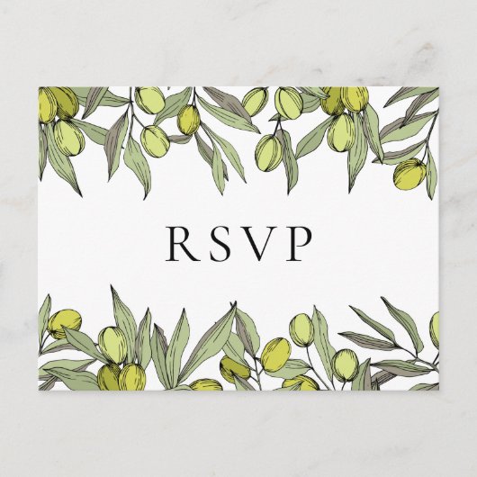 Moderne Olijftak RSVP-ansichtkaart Briefkaart (Voorkant)