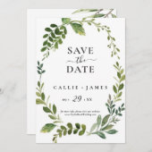 Moderne Olijftak Save the Date Kaart (Voorkant / Achterkant)