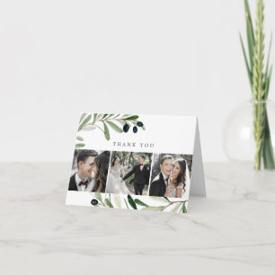 Moderne olive Branch 3 Foto Hartelijk dank Bedankkaart