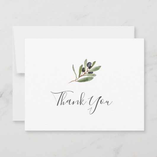 Moderne Olive Branch Hartelijk dank Bedankkaart (Voorkant)