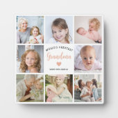 Moderne oma 8 foto collage roze hart fotoplaat (Voorkant)