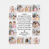 Moderne oma Custom Multi Foto Grootouders Fleece Deken (Voorkant)