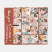 Moderne Oma Custom Terracotta 16 Fotocollage Fleece Deken (Voorkant (Horizontaal))