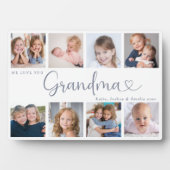 Moderne Oma Foto Collage Hart Script Fotoplaat (voorkant)