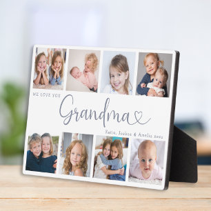 Moderne Oma Foto Collage Hart Script Fotoplaat