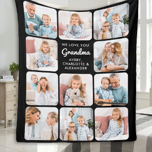 Moderne Oma Love You Custom 11 Fotocollage Fleece Deken