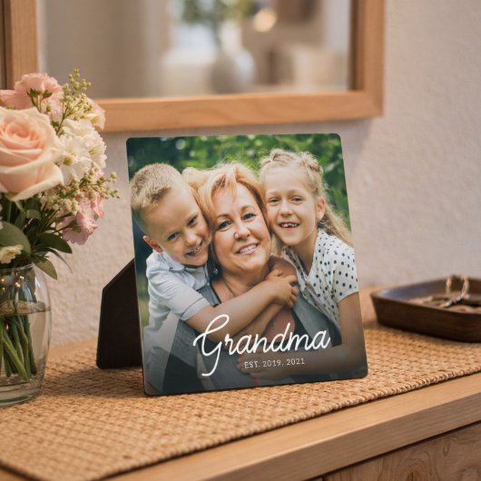 Moderne Oma Opgericht Script Foto Fotoplaat