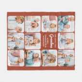Moderne Oma Terracotta Custom 11 Fotocollage Fleece Deken (Voorkant (Horizontaal))