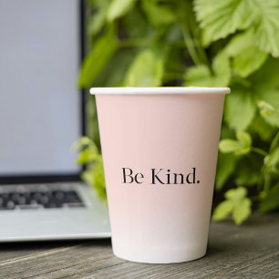 Moderne omber roze positieve motivatie papieren bekers