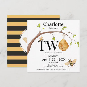 Moderne ombouw twee zwarte gele bijenkorven kaart