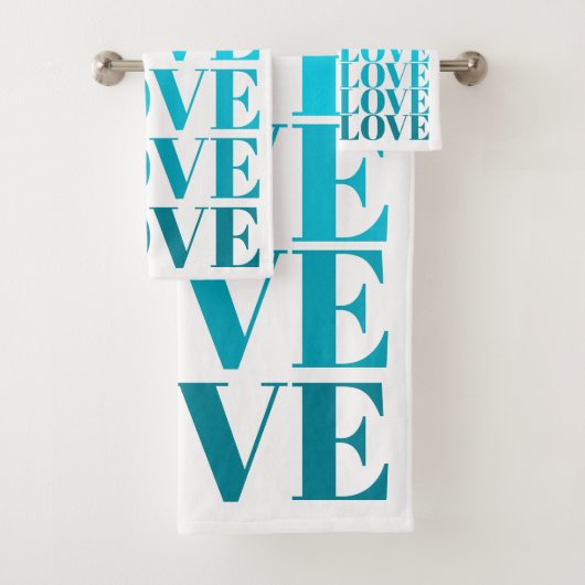 Moderne ombre bleue LOVE typographie Valentines Jo (En situation)