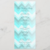 Moderne Ombre Turquoise Chevron huwelijksprogramma Programma (Achterkant)