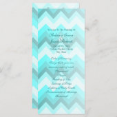 Moderne Ombre Turquoise Chevron huwelijksprogramma Programma (Voorkant / Achterkant)