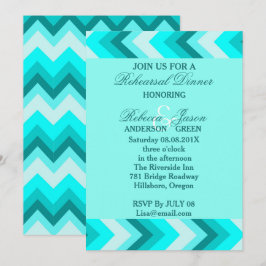 Moderne Ombre Turquoise Chevron repetitie diner Kaart