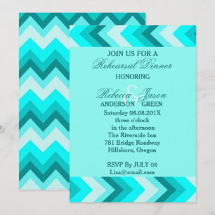 Moderne Ombre Turquoise Chevron repetitie diner Kaart