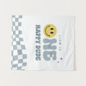 Moderne ONE Happy Dude Anniversaire Tapisserie (Devant (Horizontal))