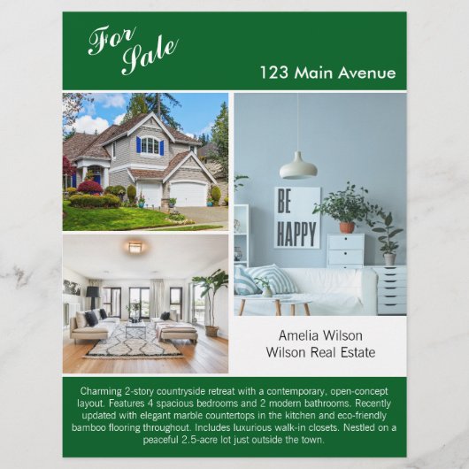Moderne onroerend goed notering 2-zijdige flyer (Voorkant)