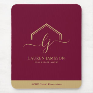 Moderne onroerend goed promotionele makelaar Logo Muismat