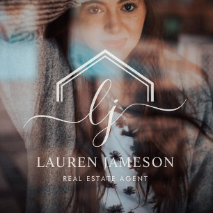 Moderne onroerend goed promotionele makelaar Logo Raamsticker