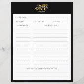 Moderne ontvangst met zwart-wit en gouden monogram (Achterkant)