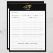 Moderne ontvangst met zwart-wit en gouden monogram (Voorkant / Achterkant)