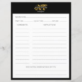 Moderne ontvangst met zwart-wit en gouden monogram (Voorkant)