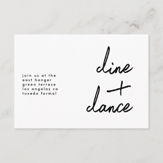 Moderne ontvangst van dans- en dans-dans kaart (Voorkant)