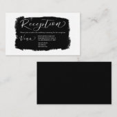 Moderne ontvangst van zwarte en witte bruiloft - G Informatiekaartje (Voorkant / Achterkant)
