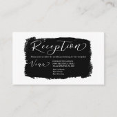 Moderne ontvangst van zwarte en witte bruiloft - G Informatiekaartje (Voorkant)