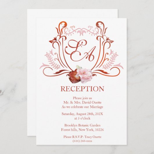 moderne ontvangstindeling kaart (Voorkant / Achterkant)