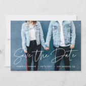 Moderne ontwerp Save the Date fotokaart (Voorkant)