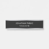 Moderne ontwerp, zwart en zilver, glam Professiona Deurbordje (Voorkant)