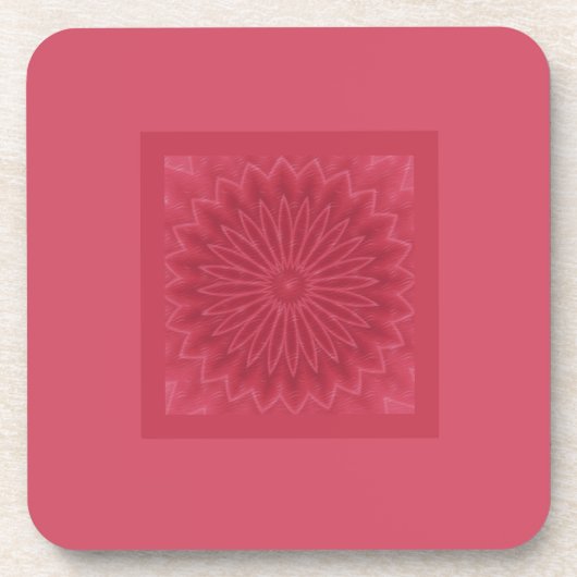 Moderne Ontwerper Roze Bloem Sieraftdruk Bier Onderzetter (Voorkant)