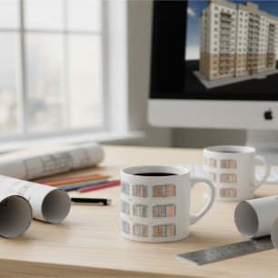 Moderne ontwerpmok voor gevels espresso kop