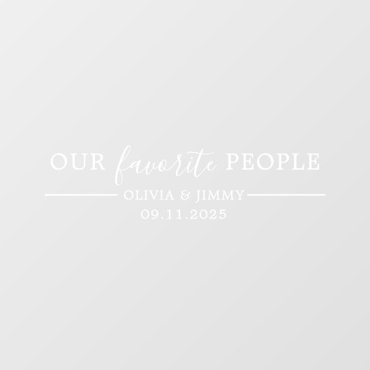 Moderne "Onze Favoriete Mensen" Trouwspiegel Decal (Vel)