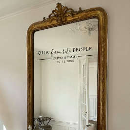 Moderne "Onze Favoriete Mensen" Trouwspiegel Decal