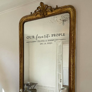 Moderne "Onze Favoriete Mensen" Trouwspiegel Decal