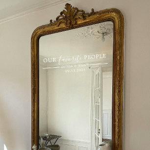Moderne "Onze Favoriete Mensen" Trouwspiegel Decal