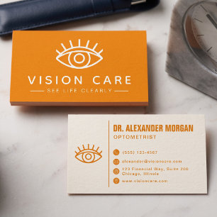 Moderne oogarts schoon optometrist zichtzorg visitekaartje