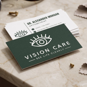 Moderne oogarts schoon optometrist zichtzorg visitekaartje