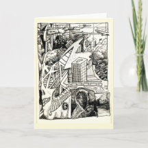 "Moderne oorlogvoering", Kaart voor inkttekening