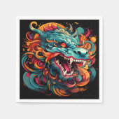 Moderne oosterse draak Majesteit Servet (Voorkant)