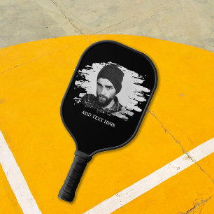 Moderne op maat geëtste foto-effect pickleball paddle