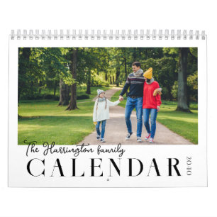 Moderne op maat gemaakte gezinsfotokalender kalender