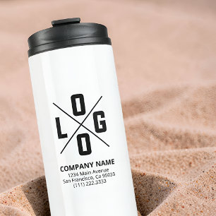 Moderne op maat gemaakte logo kleine onderneming p thermosbeker