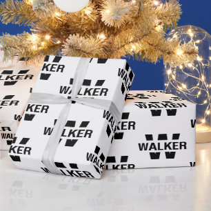 Moderne op maat gemaakte monogramnaam Zwart en Wit Cadeaupapier