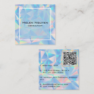 Moderne Opal Steen Gesimuleerde Hologram Vierkante Visitekaartje