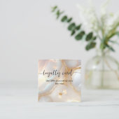 Moderne Opal steen Script Klantenkaartje (Staand voorkant)