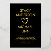 Moderne open hartslag - geperste Folie Folie Uitnodiging (Voorkant)